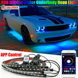 Car Underglow Light Flexible Strip LED Underbody Lights Remote APP Control Car Led Neon Light RGB Decorative Atmosphere Lamp